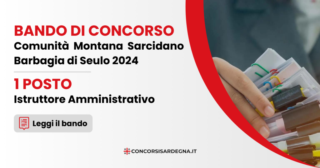 Concorso Comunità Montana Sarcidano Barbagia di Seulo 2024